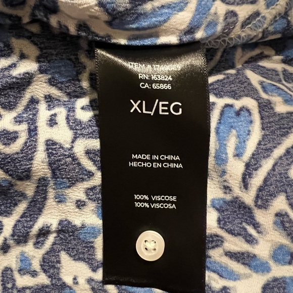 Well Worn Blue and White Floral Shirt Dress Sz XL PTP 26” - Picture 4 of 6